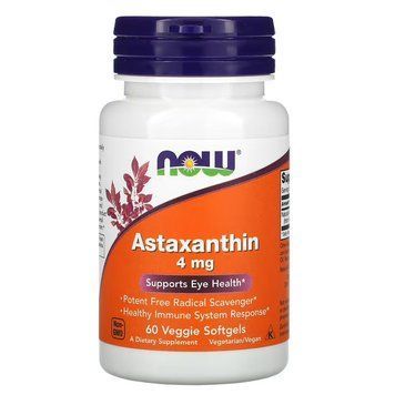 NOW Astaxanthin 4 mg 60 капсул NOW-03251 фото