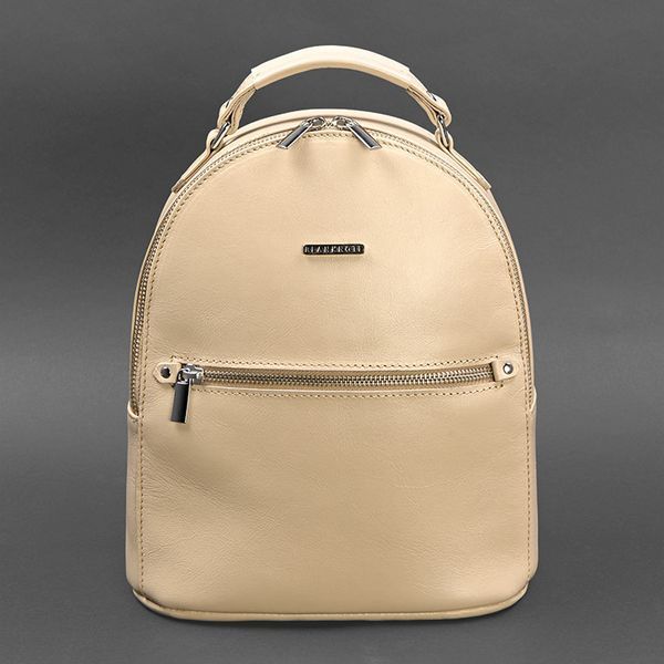 Шкіряний жіночий міні-рюкзак Kylie Світло-бежевий краст BN-BAG-22-light-beige фото