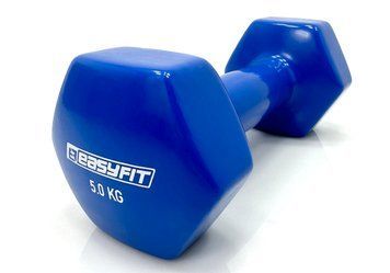 Гантель для фітнесу 5.0 кг EasyFit із вініловим покриттям синя EF-0050-BL фото