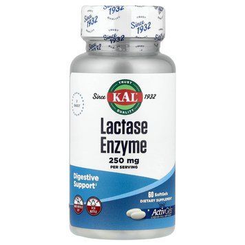 KAL Lactase Enzyme 125 mg 60 рідких капсул - KAL