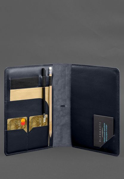 Шкіряний блокнот А5 (софт-бук) 9.4 синій BN-SB-9-4-navy-blue фото