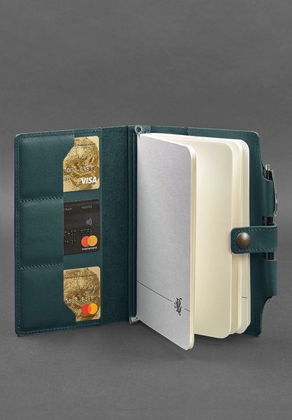 Шкіряний блокнот (Софт-бук) 4.0 зелений Краст BN-SB-4-st-malachite фото