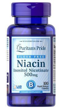 Puritan's Pride Flush Free Niacin 500 mg 100 капсул 1661 фото