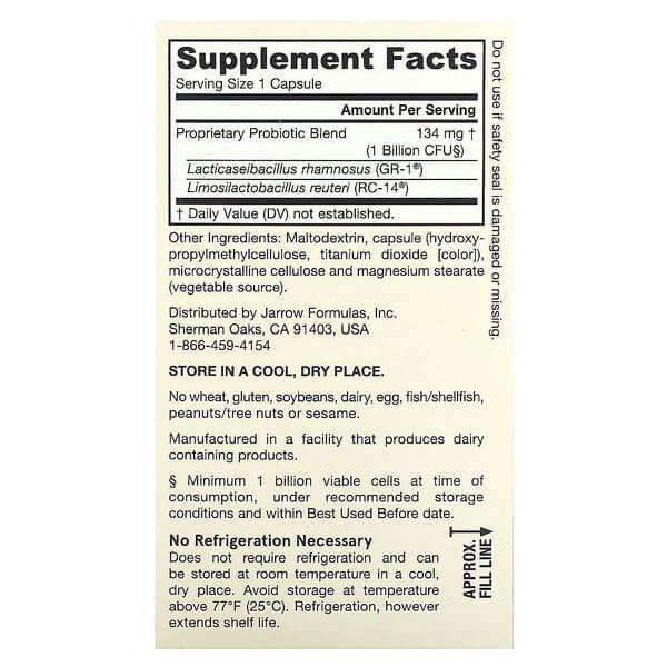 Jarrow Formulas Vegan Fem Dophilus 1 Billion CFU 60 рослинних капсул JRW-03042 фото