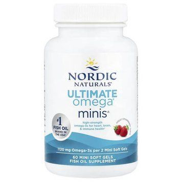 Nordic Naturals Ultimate Omega minis (1120 mg) 60 міні-капсул, Полуниця Nordic Naturals купити в Україні