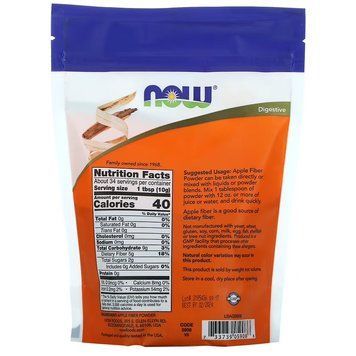 NOW Apple Fiber Pure Powder 340 грам NOW FOODS купити в Україні