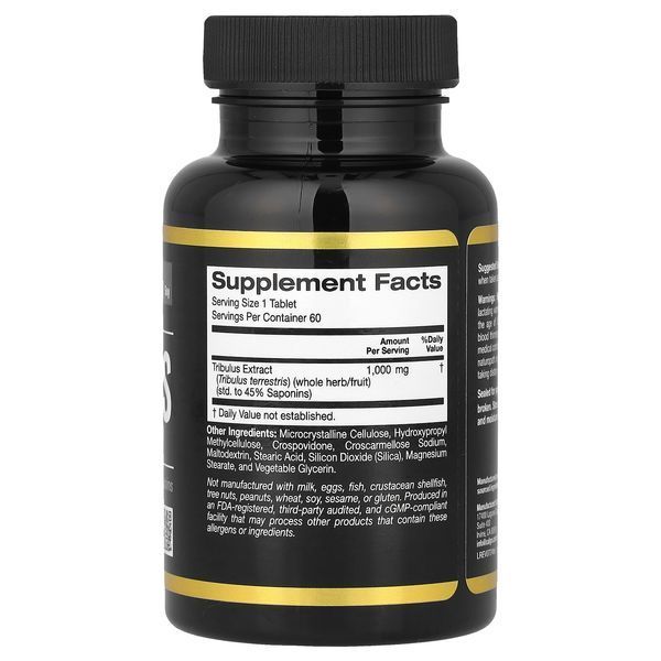 California Gold Nutrition Tribulus 1000 mg 60 таблеток - California Gold Nutrition