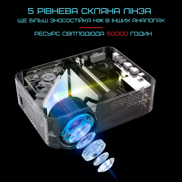 Портативний Домашній LED Проектор для Фільмів і Презентацій Full HD 1080P Smart Android 9.0 Wi-Fi Bluetooth 3200 Lumen Cheerlux C9 Pro C9 Pro Android фото