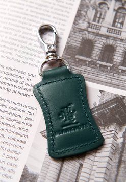 Шкіряний брелок Premium зелений BN-BK15-malachite фото
