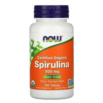 NOW Spirulina 500 mg 100 таблеток NOW-02696 фото