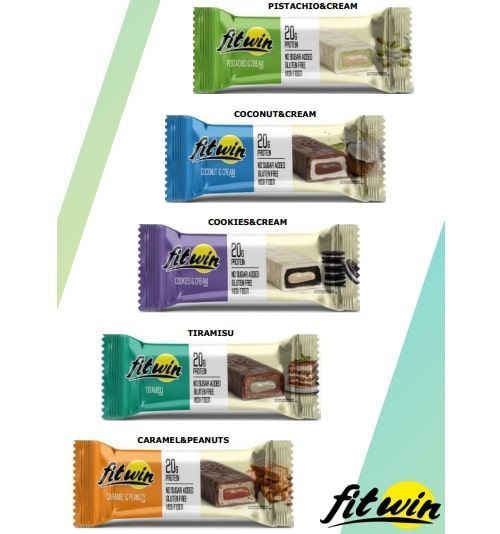 FitWin Батончик з начинкою (БЕЗ ЦУКРУ) 60 грам Печиво Крем WIN-003 фото