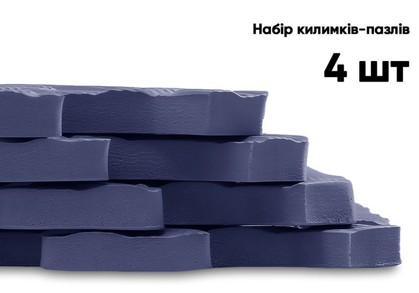 Татамі мат EasyFit SwallowTail 4 шт (60х60х1 см) пазл хвіст ластівки синій фото