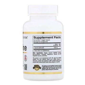 California Gold Nutrition L-Taurine 1000 mg 60 капс California Gold Nutrition купити в Україні