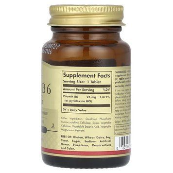 Solgar Vitamin B6 25 mg 100 таблеток Solgar купити в Україні