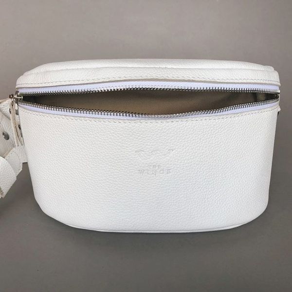 Шкіряна поясна сумка Explorer S біла TW-Explorer-S-white-flo фото