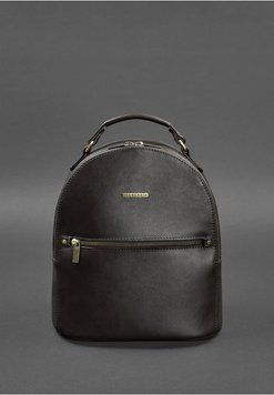 Шкіряний жіночий міні-рюкзак Kylie Темно-коричневий краст BN-BAG-22-choko фото