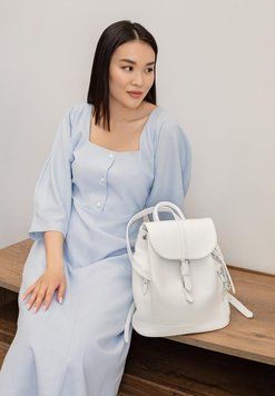 Шкіряний жіночий рюкзак Олсен білий BN-BAG-13-white фото