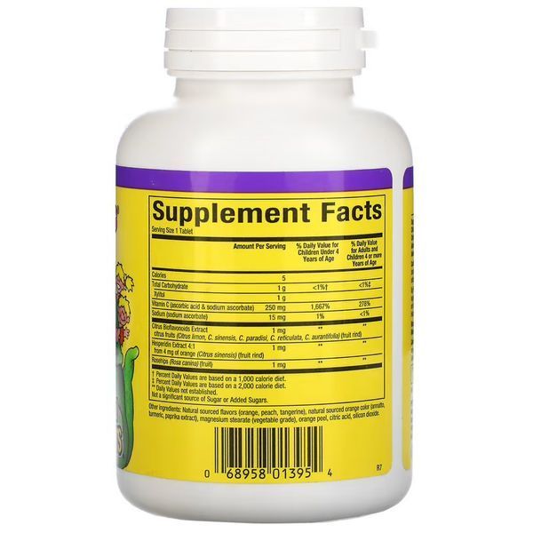 Natural Factors Chewable Vitamin C 250 mg 90 жувальних таблеток фото