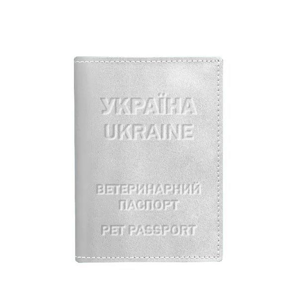Шкіряна обкладинка на ветеринарний паспорт 2.0 біла BN-OP-35-light фото