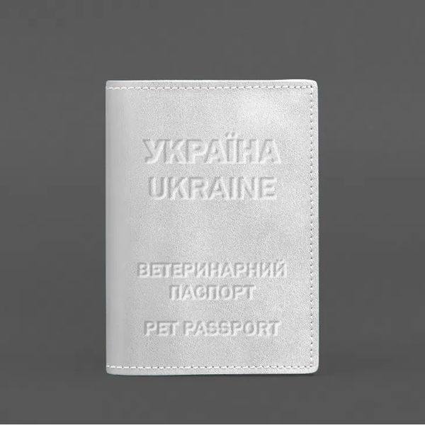 Шкіряна обкладинка на ветеринарний паспорт 2.0 біла BN-OP-35-light фото
